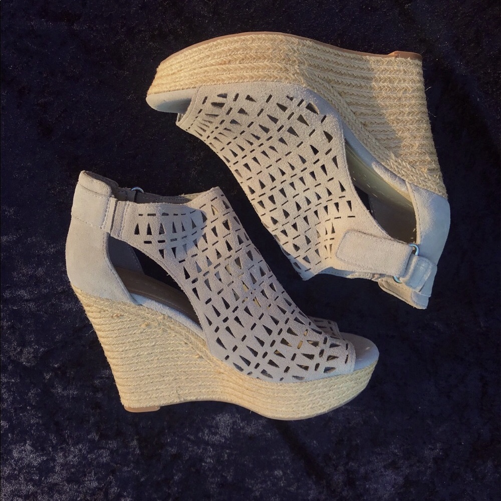 NWOT Marc Fisher suede Platform Wedge Espadrille